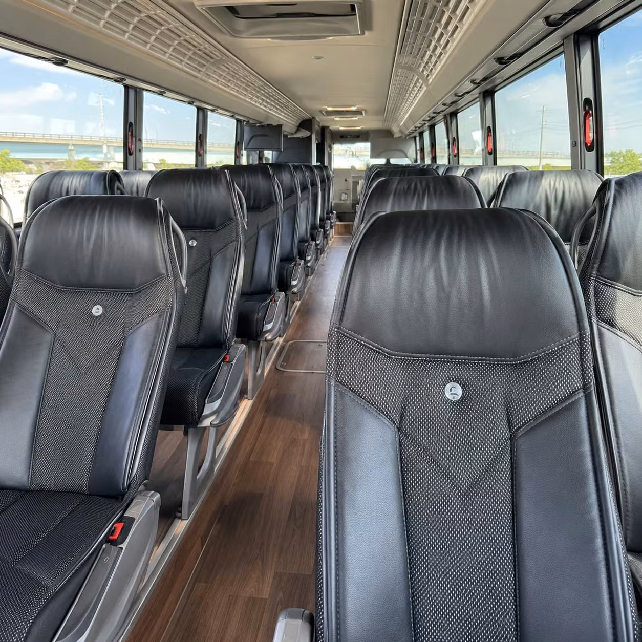 56 passenger charter bus inside